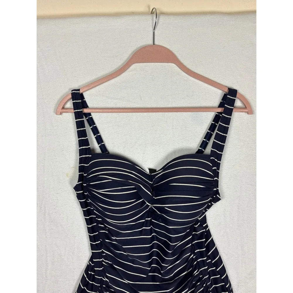NIPTUCK SWIM Multi Fit Cup Sorrento Stripe Joanne One Piece Swimsuit Sz 10 Navy - Picture 4 of 8